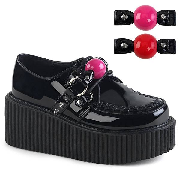 Demonia Women's Creeper-222 Platform Creeper Shoes - Black Patent D2857-60US Clearance